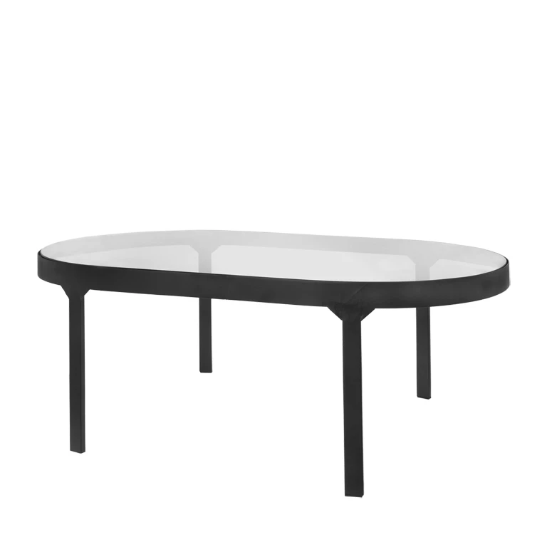 Black oval store coffee table